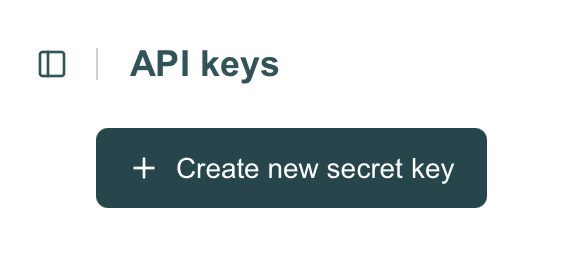 Create new secret key button in Voyage AI